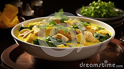 flavorful yellow curry Cartoon Illustration