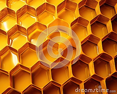 flawless hexagonal pattern of a honeycomb. Cartoon Illustration