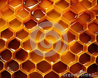 flawless hexagonal pattern of a honeycomb. Cartoon Illustration