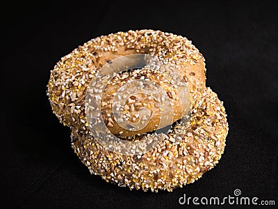 Flaxseed Bagels Stock Photo