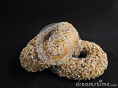 Flaxseed Bagels Stock Photo