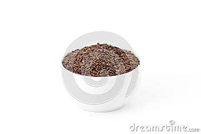 Flaxseeds in a cup Stock Photo