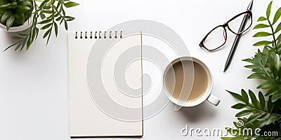 Flay lay, Top view office table desk Stock Photo