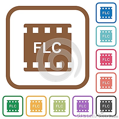 FLC movie format simple icons Stock Photo