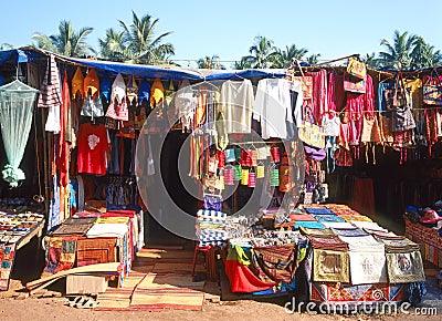 Flea market in Goa Stock Photo