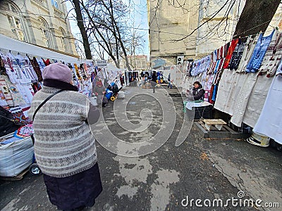 Flea market in Lviv town Editorial Stock Photo