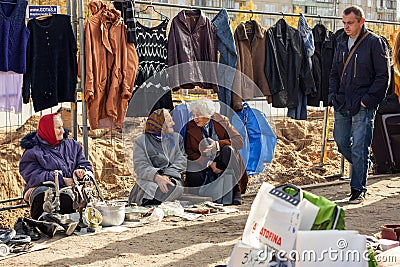 Flea market in Vilnius Editorial Stock Photo