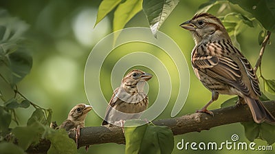 Fledgling Sparrow Learning to Fly Stock Photo