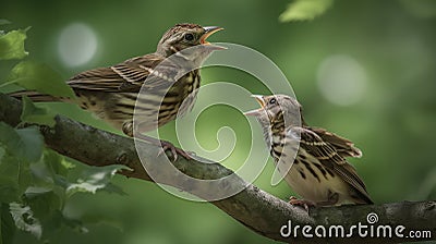 Fledgling Sparrow Learning to Fly Stock Photo