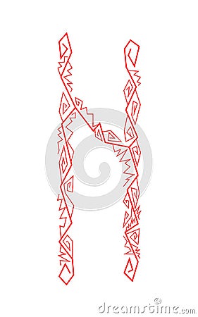 Fleece Hagalaz. Ancient Scandinavian runes. Runes senior futarka. Magic, ceremonies, religious symbols. Predictions and amulets Stock Photo