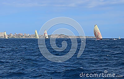 Big Headsails Volvo Ocean Race Alicante 2017 Editorial Stock Photo