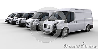 Fleet of delivery vans Stock Photo