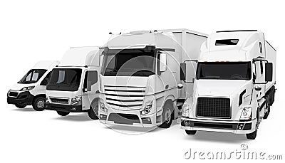 Fleet of Freight Transportation Isolated Stock Photo