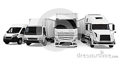 Fleet of Freight Transportation Isolated Stock Photo