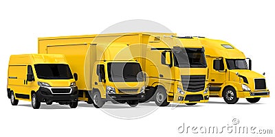 Fleet of Freight Transportation Isolated Stock Photo