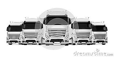 Fleet of Freight Transportation Isolated Stock Photo