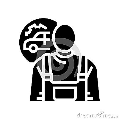 fleet maintenance manager repair worker glyph icon vector illustration Vector Illustration