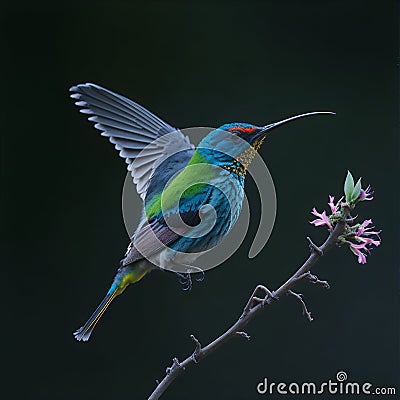 The fleeting moment of a sunbird Stock Photo