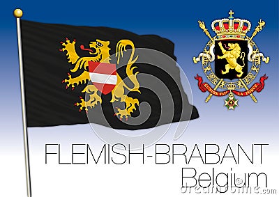 Flemish Brabant flag, Belgium Cartoon Illustration