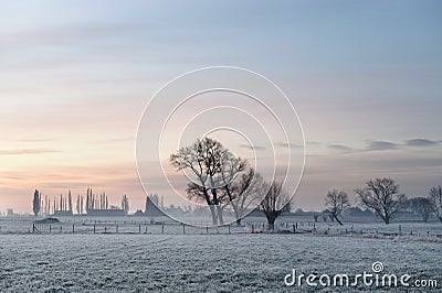 Flemish winter landscape Stock Photo