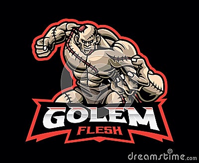 Flesh Golem Mascot Logo Design Vector Illustration