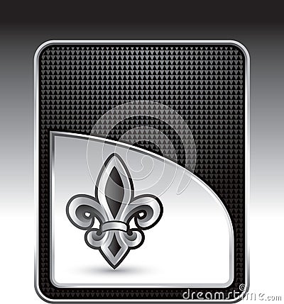 Fleur de lis on black checkered background Vector Illustration