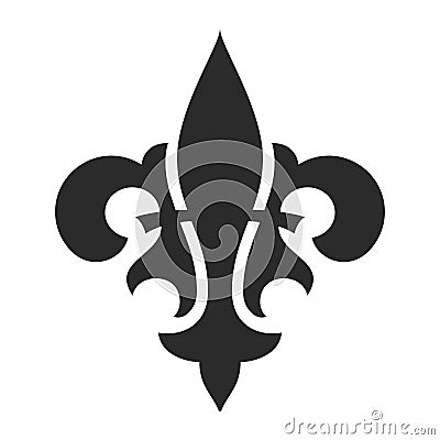 Fleur de lis black symbol, royal icon Vector Illustration