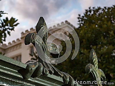 Fleur de Lis Fence Stock Photo