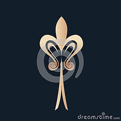 Fleur de lis heraldic blue Vector Illustration