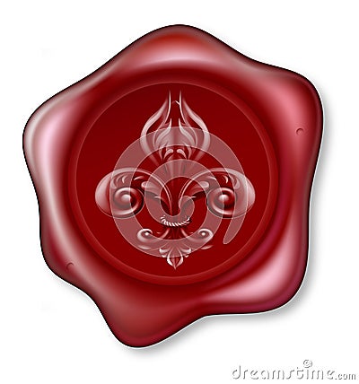 Fleur-de-lis Sealing Wax Vector Illustration