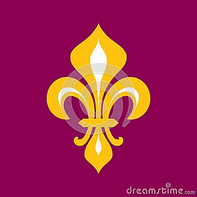 Fleur-de-lys (Flower de luce), Royal heraldic Lily. Vector Illustration