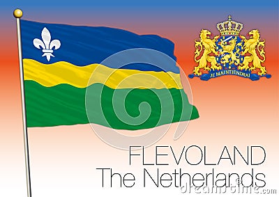 Flevoland regional flag, Netherlands, European union Vector Illustration