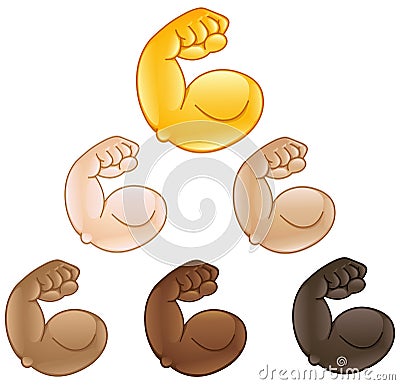 Flexed biceps hand emoji Vector Illustration