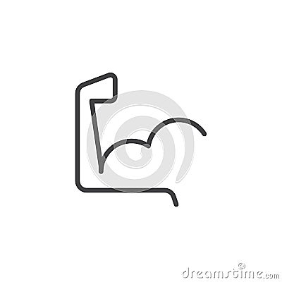 Flexed Biceps Hand line icon Vector Illustration