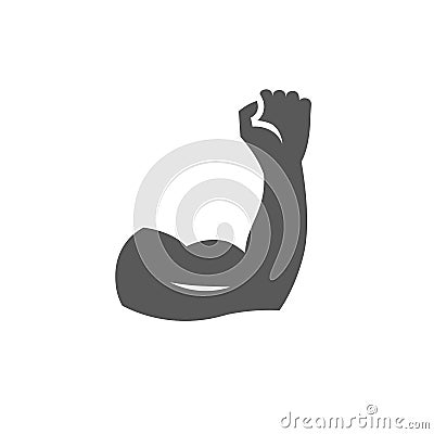 Flexed hand muscle in grayscale. Vector Illustration