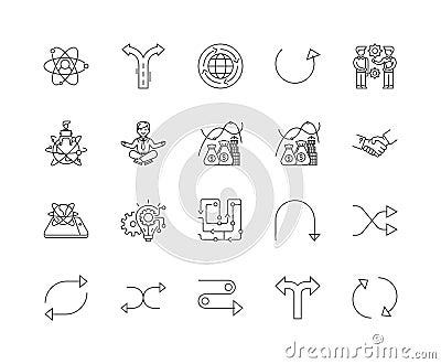 Flexibility line icons, signs, vector set, outline illustration concept Vector Illustration