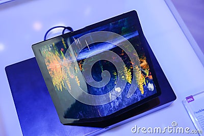 Flexible amoled display smartphone Stock Photo