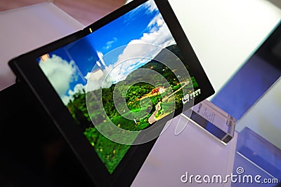 Flexible amoled display smartphone Stock Photo