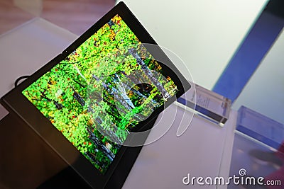 Flexible amoled display smartphone Stock Photo