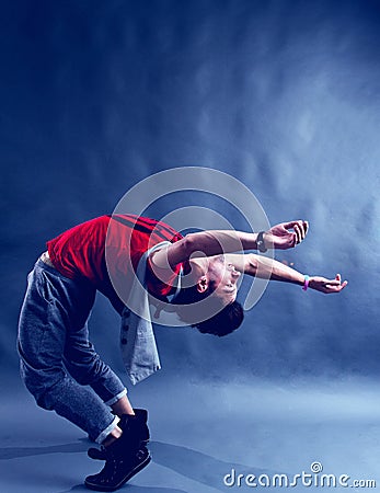 Flexible Breakdancer Stock Photo
