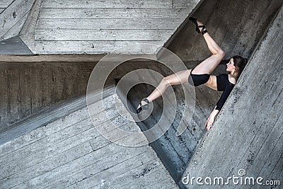 Flexible dancer posing Stock Photo