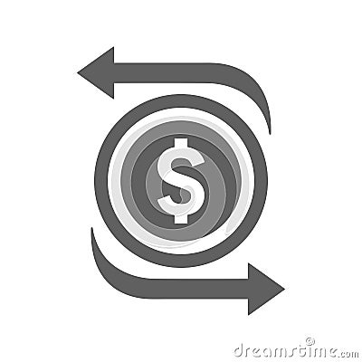 Flexible, funding, currency icon. Gray vector graphics Stock Photo