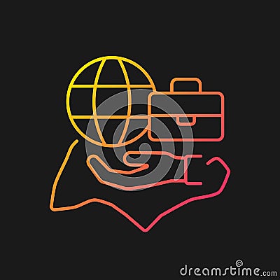 Flexible labor law gradient vector icon for dark theme Vector Illustration