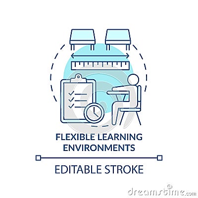 Flexible learning environments turquoise concept icon Vector Illustration