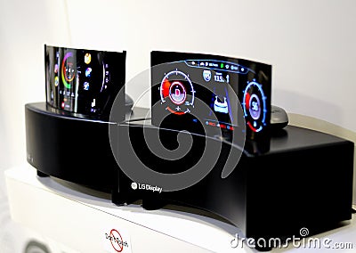 Flexible OLED displays Editorial Stock Photo