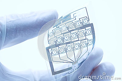 Flexible printed electric circuit Stock Photo