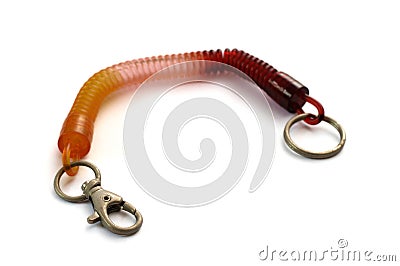 A flexible rubber wrapped steel secure loop chain with quick release clasp hook Stock Photo