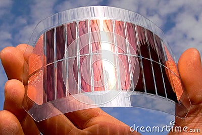 Flexible solar cells from ruthenium Stock Photo