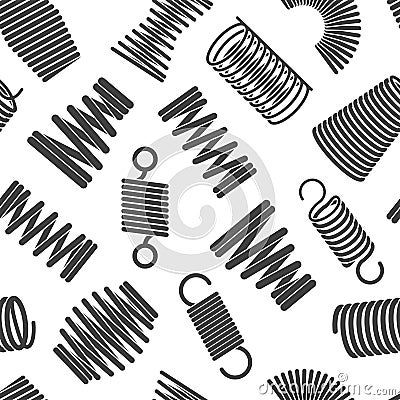 Flexible spiral pattern. Metal elastic twisted and compacted forms bended wire coils vector seamless pattern for textile Vector Illustration