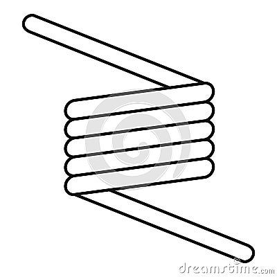 Flexible spring cable icon, outline style Stock Photo